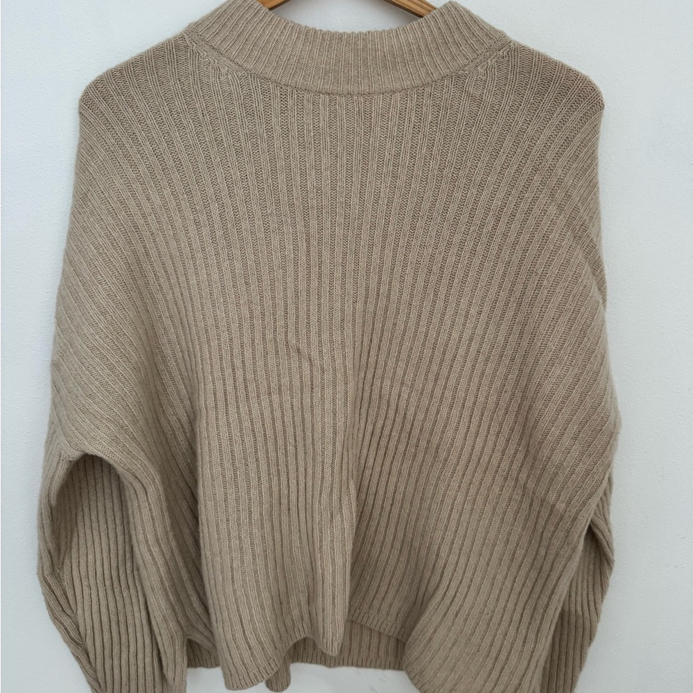 Madewell Tan Ribbed Cashmere Sweater